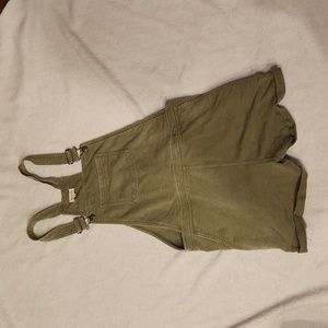 Green overall shorts
